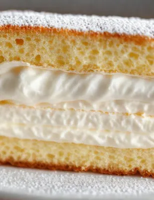 Gâteau moelleux fourré à la crème vanillée