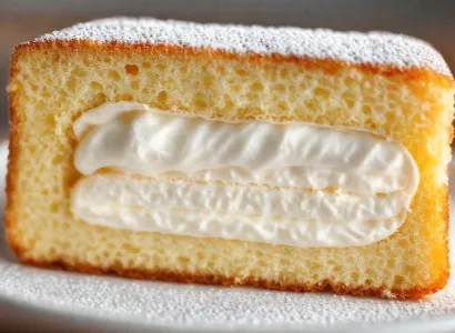 Gâteau moelleux fourré à la crème vanillée