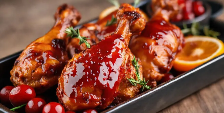 Ailerons de poulet rôtis à la canneberge et aux agrumes