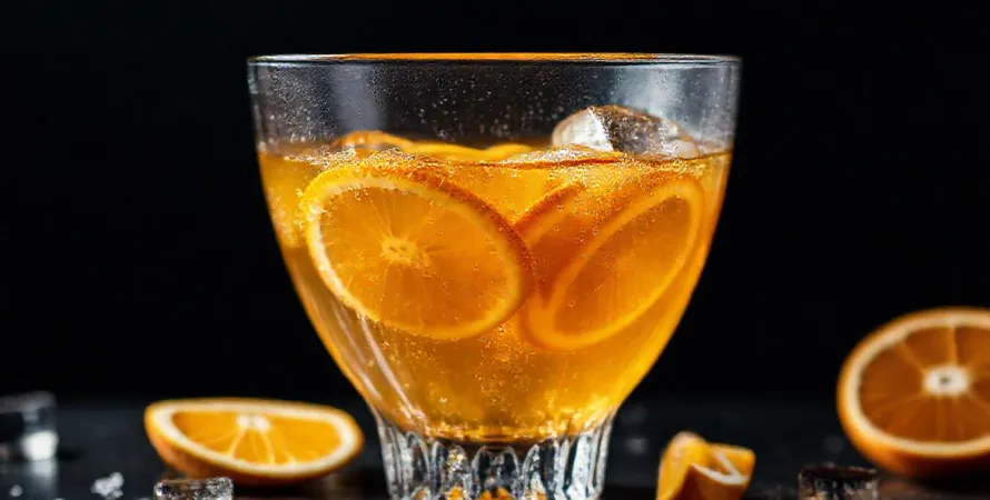 Punch pétillant au whisky et agrumes
