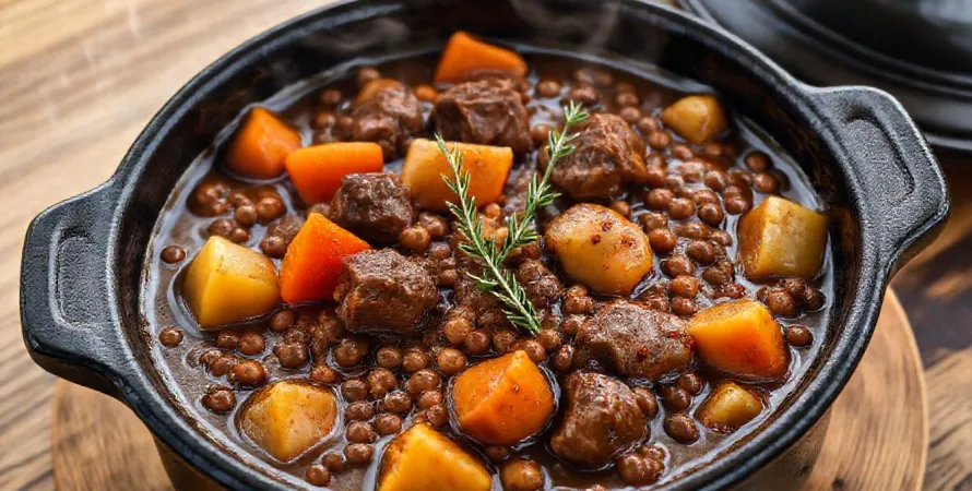 Mijoté de bœuf aux lentilles et légumes
