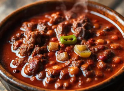 Chili au bœuf et haricots rouges pour deux personnes