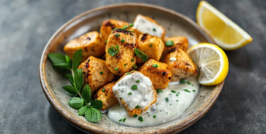 Poulet mariné au yaourt, menthe et épices