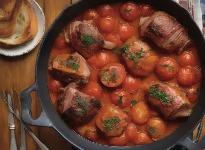 Côtes de porc braisées à la tomate