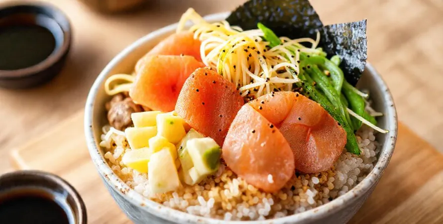 Chirashi sushi maison au saumon et crevettes