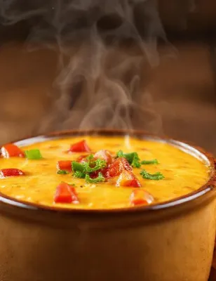 Dip chaud au cheddar, tomates et piments