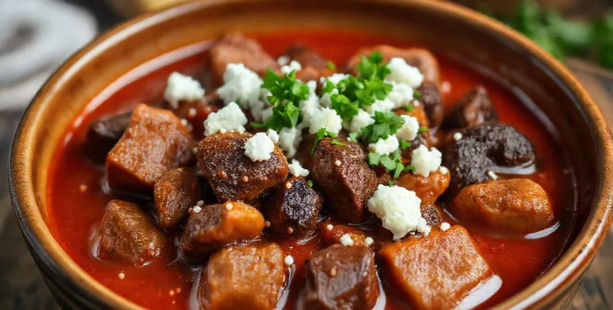 Ragoût de bœuf aux aubergines et à la féta