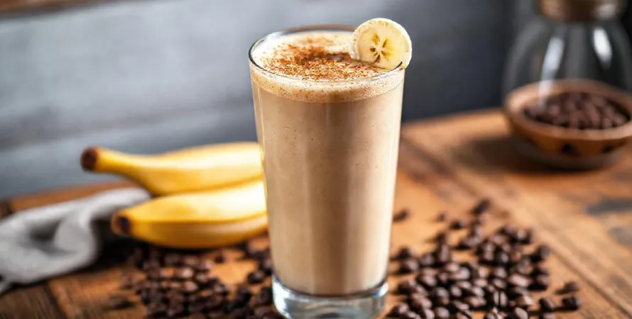 Smoothie à la banane, café et épices