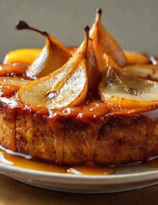Gâteau renversé aux poires et caramel aux épices