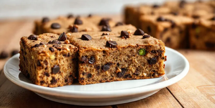 Carrés moelleux à la courgette, chocolat et noix