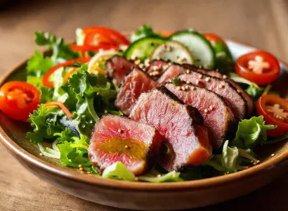Salade de thon rouge mi-cuit et sa vinaigrette au wasabi