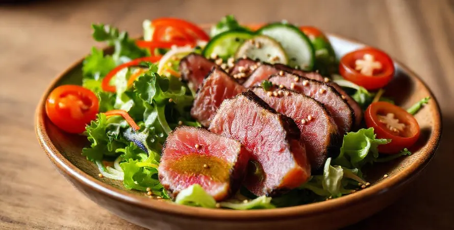 Salade de thon rouge mi-cuit et sa vinaigrette au wasabi
