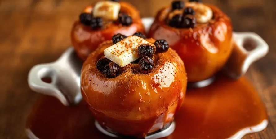 Pommes au four caramélisées au sirop d'érable