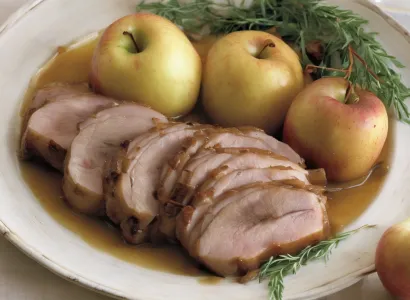 Côtes de porc au pomme et aux pommes de terre