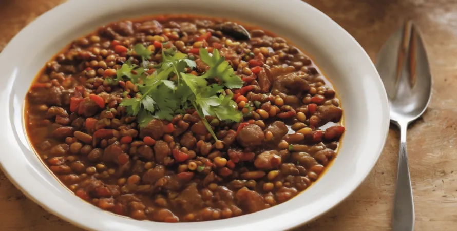 Chili au porc et aux lentilles