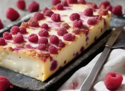 Barres de fromage aux framboises