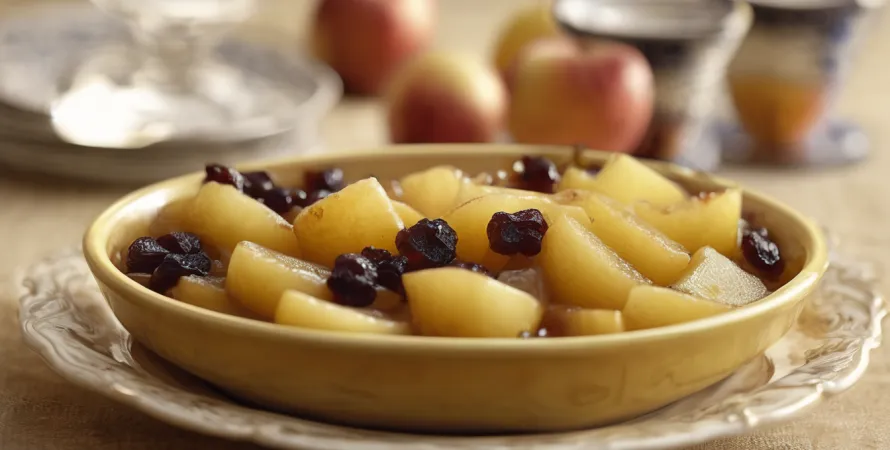 Compote de pommes avec raisins