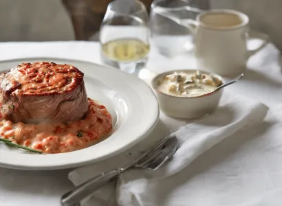 Steak au crabe et crème