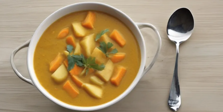 Potage de carottes et pommes au curry