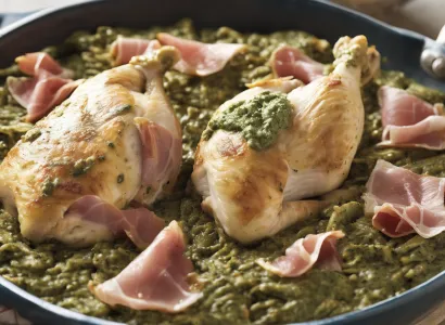 Poulet au pesto et prosciutto