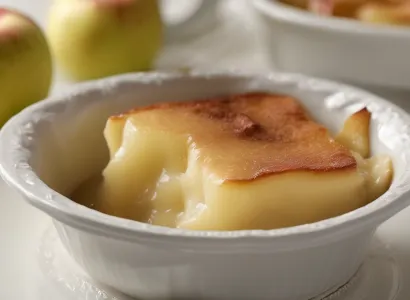 Pudding aux pommes chaud
