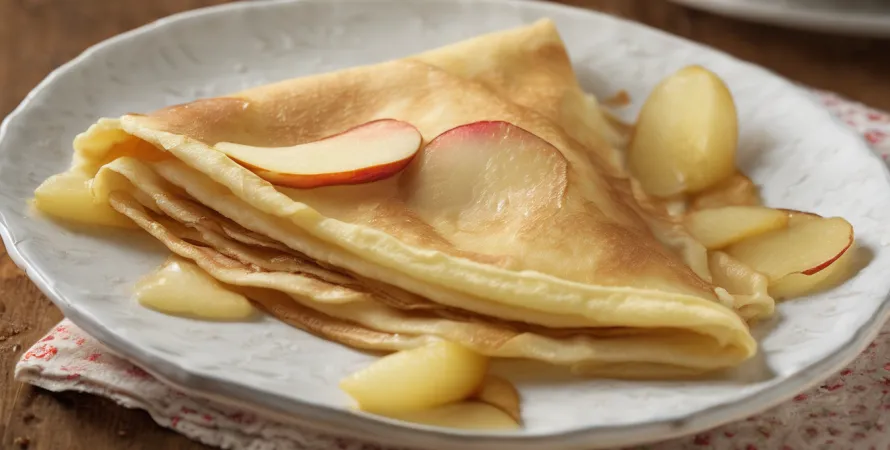 Crêpe aux pommes chaudes
