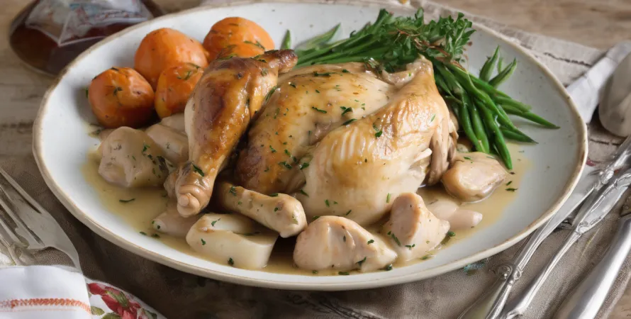 Poulet au vin blanc