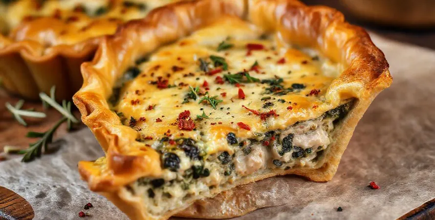 Tarte au poulet et épinards