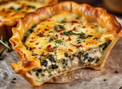 Tarte au poulet et épinards