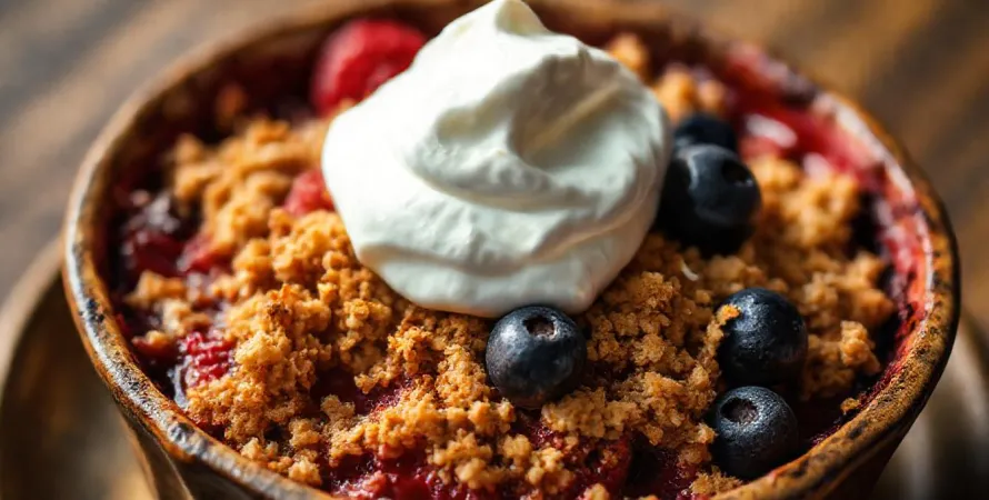 Crumble de fruits rouges