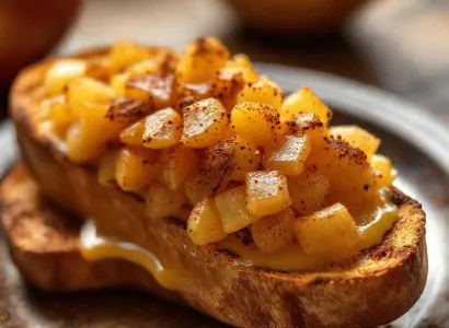 Tartine de cheddar aux pommes