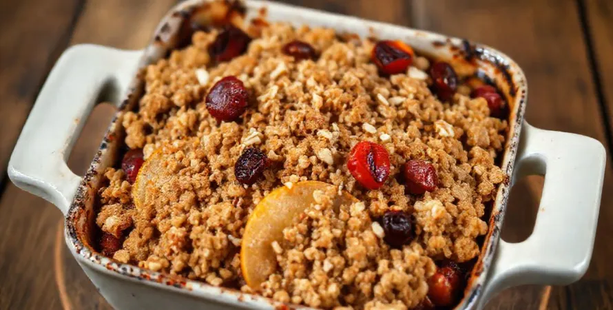 Pomme et cranberry croustillant