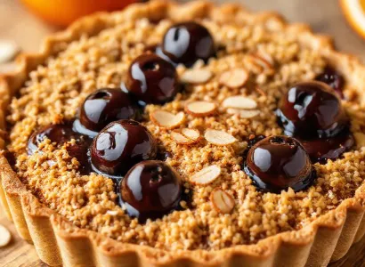 Tarte aux cerises et orange