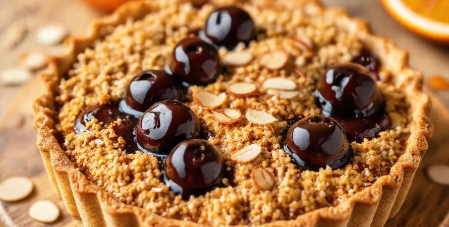 Tarte aux cerises et orange