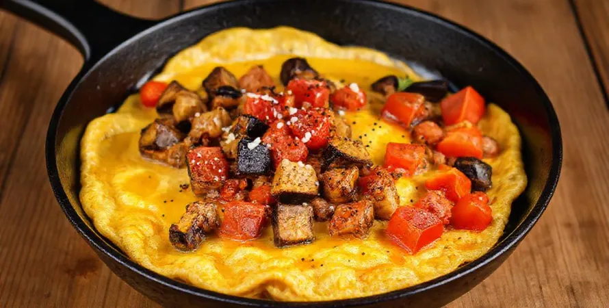 Omelette aux aubergines
