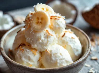 Glace végane à la banane et au coco