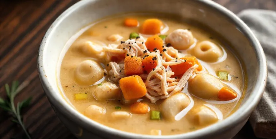 Potage de gnocchi au poulet